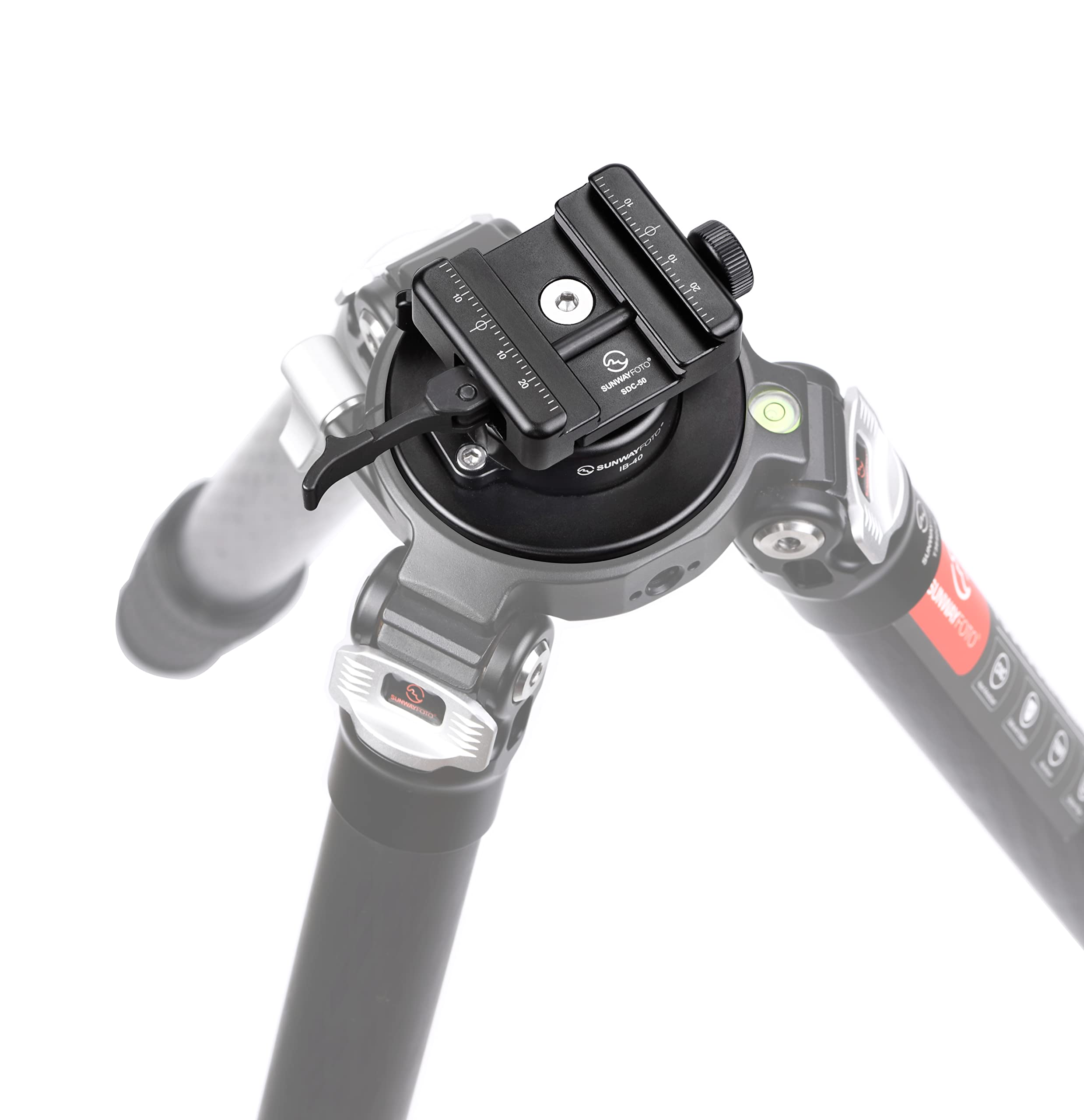 SunwayFoto Testa a sfera invertita a basso profilo IB-40 con morsetto SDC-50 Duo-Lever