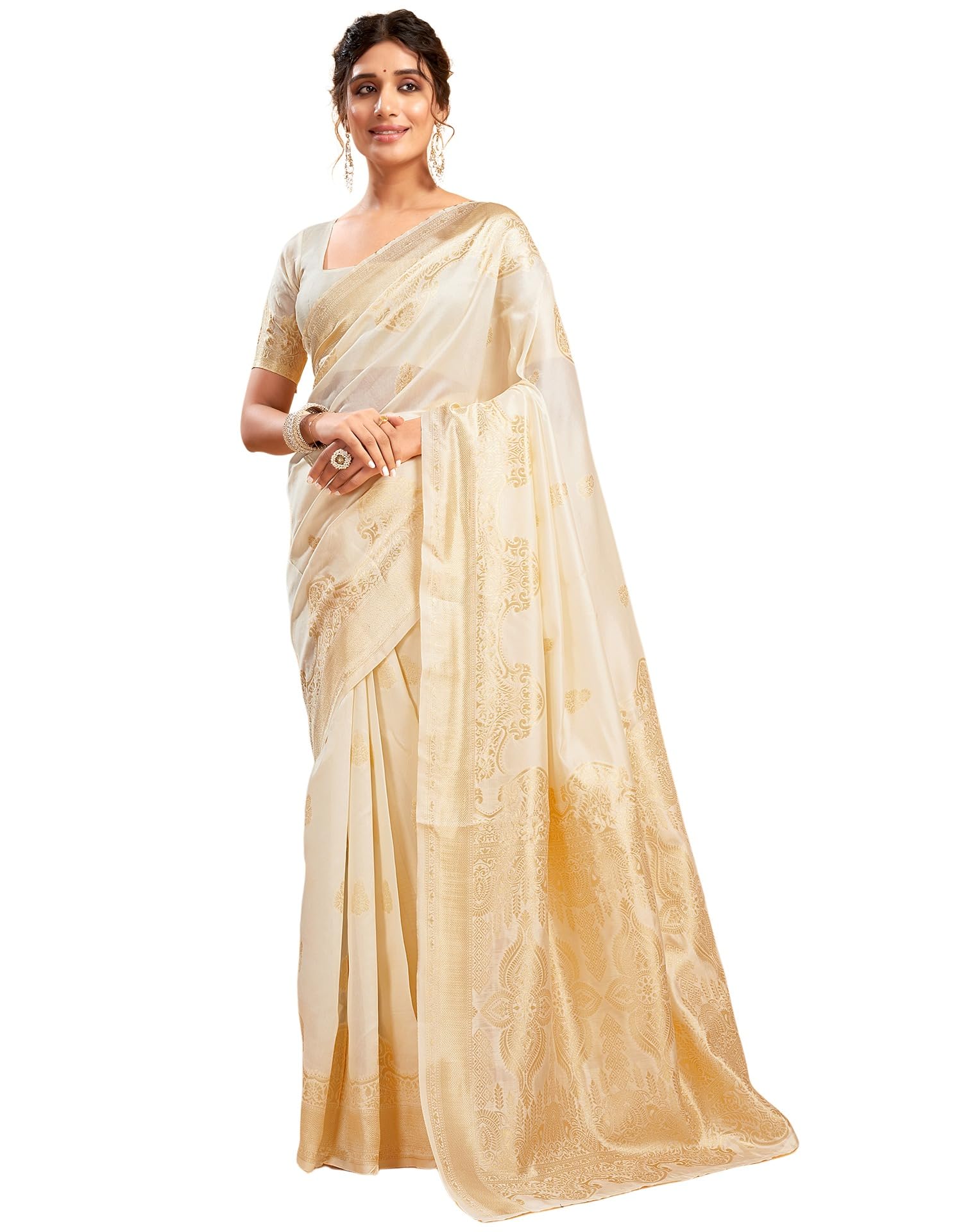 siril Women's Soft Silk Banarasi Jacquard Saree With Unstitched Blouse Piece-picture-24