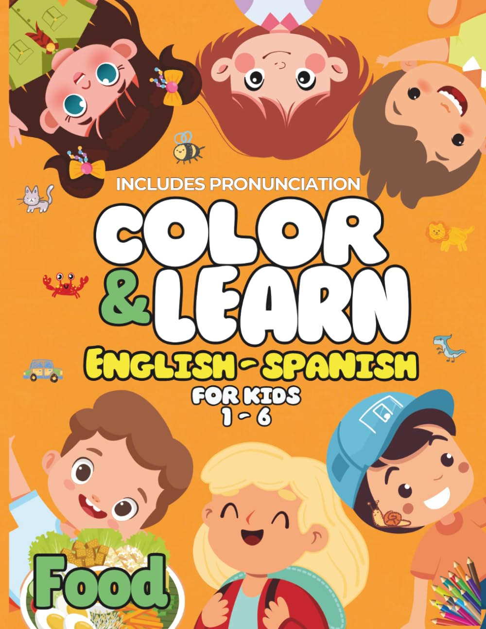 Color & Learn English-Spanish: Food