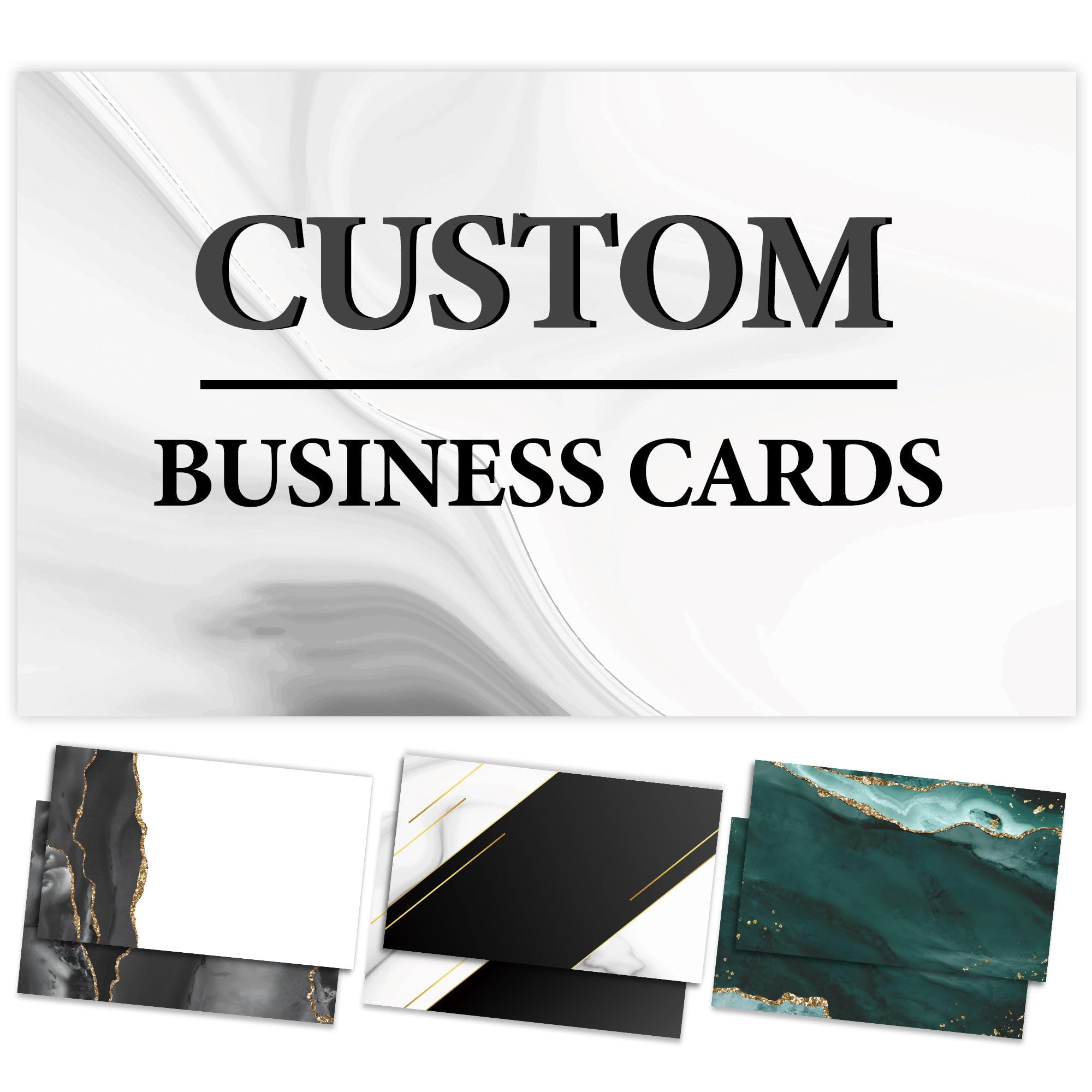 Temote Custom Business Cards with Your Logo, Customize Front and Back 100PCS Printable, Personalized for Small 300gsm Waterproof 3.5/''x 2/'' (Glitter