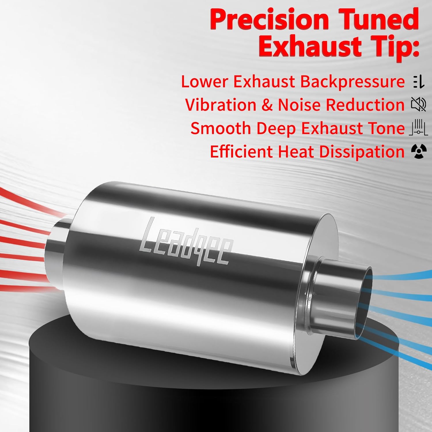 1142 3" Inlet & Outlet Ultra Quiet Resonator,13.8" Overall Length Center Straight Through 304 Stainless Steel Exhaust Muffler,3 inch Inlet Universal Performance Resonator Muffler