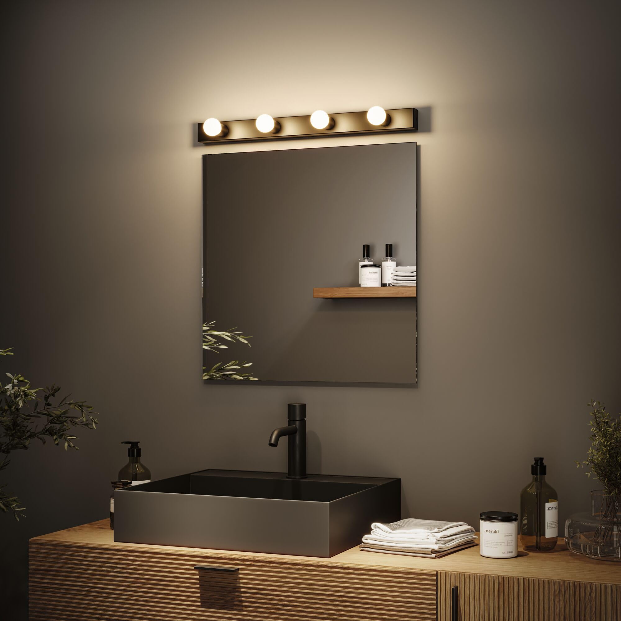Paulmann 80099 Spiegelleuchte IP44 E14 230V max. 4x40W dimmbar Schwarz