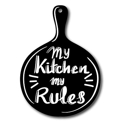 BIRD'S MIND My Kitchen My Rule Quotes Wooden Fridge Magnets for Kids Girls Boys Gift and Home Refrigerator Decoration Multicolored L X H 2.5 X 3 Inch