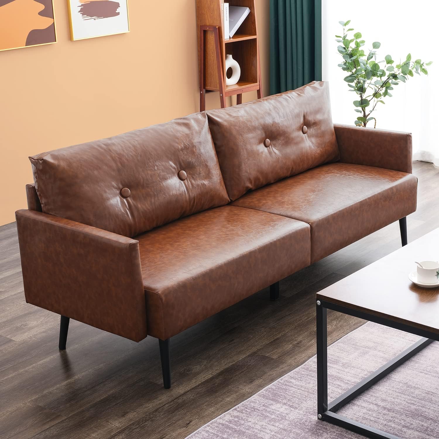 Buy Vonanda Faux Leather Couch Sectional Sofa Couch 73.2 Inch 2