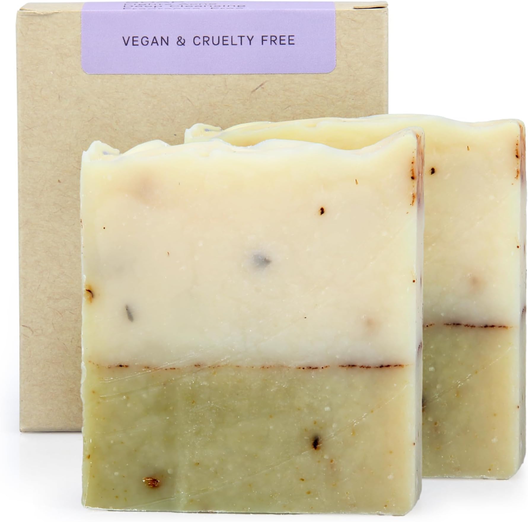 AUTHENTIC BATH & SOAP Cold Processed -Lavender Soap Bar- Relaxing & Soothing, Natural, Face and Body Wash for Men & Women, Cruelty Free, no Parabens or Sulfates. (Pack of 2) 120 gr Each