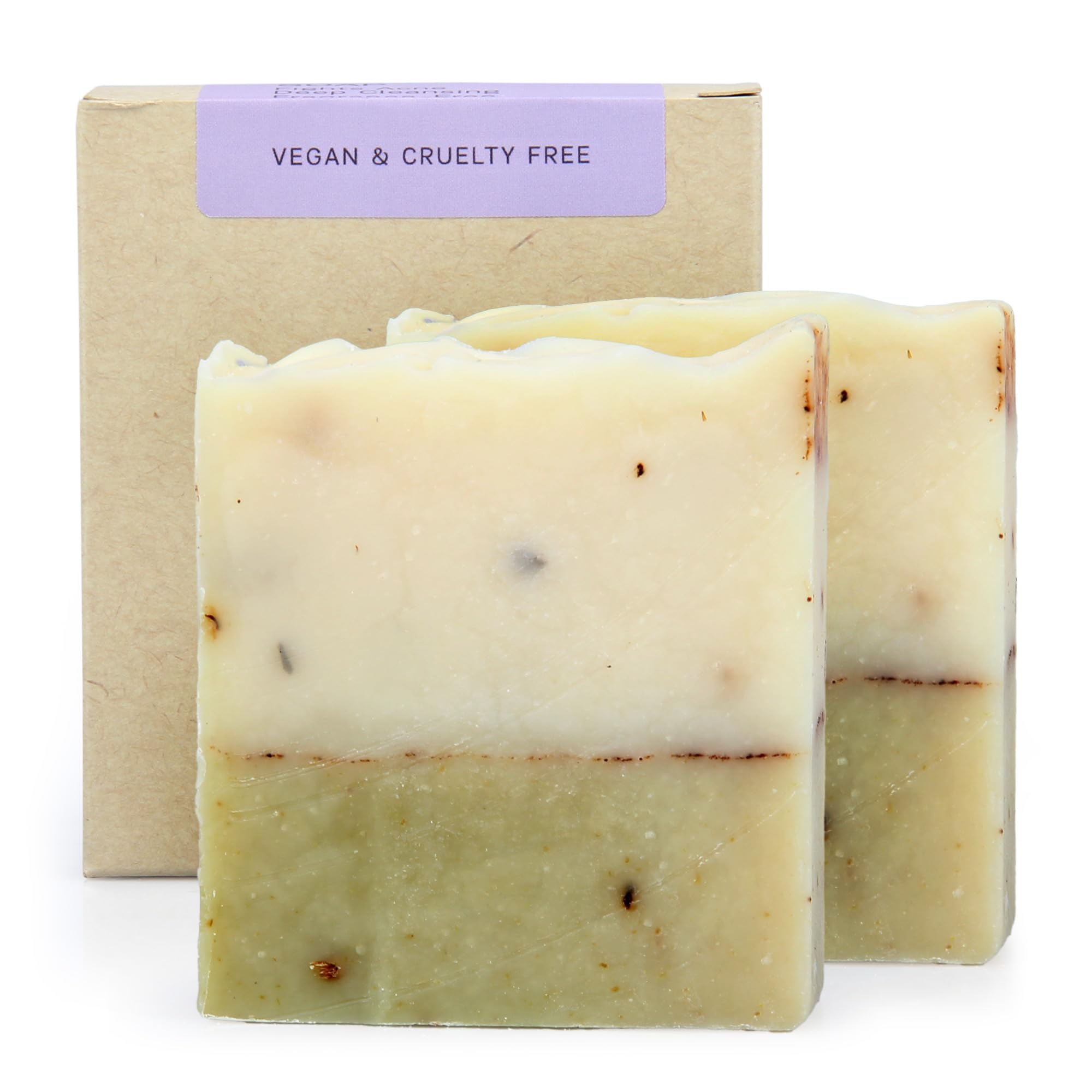 Lavender Soap Bars (2PK) – Scented with Lavender essential Oil Organic, Relaxing & Soothing, Face and Body Unscented Bar soap for Women & Men, Cruelty Free, Vegan. 4.2 Oz each