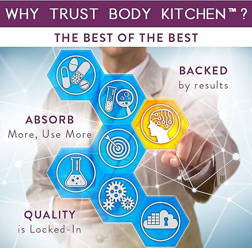 Miniatura 8 de Body Kitchen Youthful Beauty Advanced - Péptidos de colágeno en polvo y resveratrol y ácido hialurónico, 10 onzas y Pro-elastina, cantidad de 60