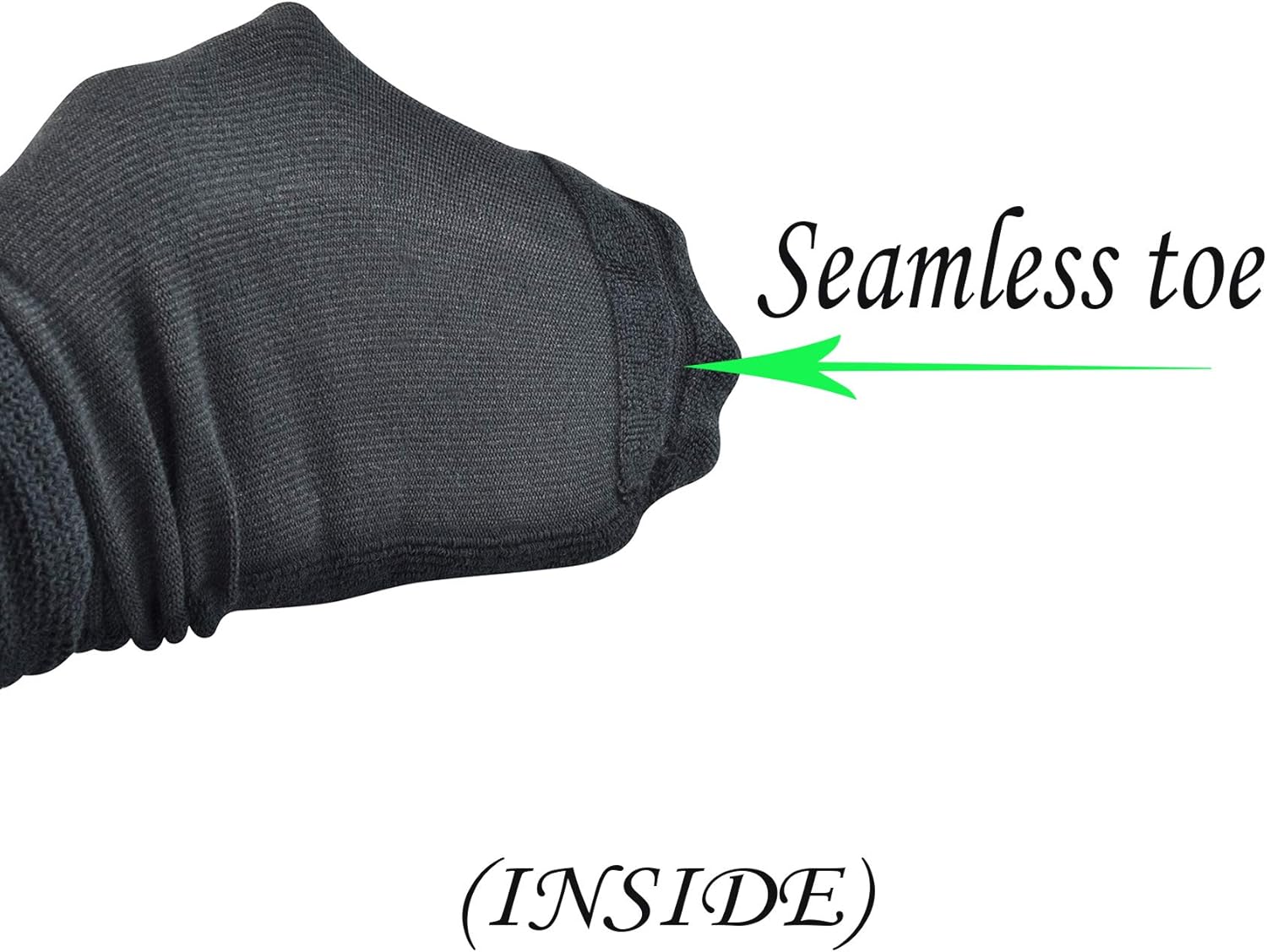 Yomandamor 3 Pairs Mens Cotton Diabetic Over the Calf Dress Socks with Seamless Toe Size 10-13 - Image 5