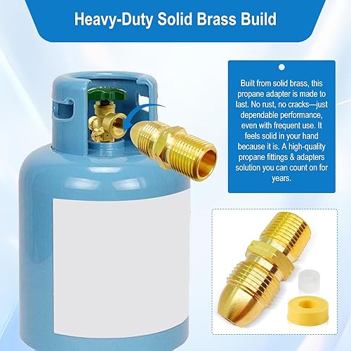 Miniatura 3 de Adaptador de propano de latón adaptador macho POL a rosca macho de 12 pulgada para manguera de propano conector de tanque, se adapta a parrilla,