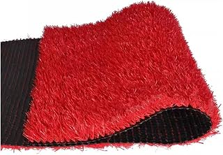 Synthetic Artificial Grass Turf, High Density 2cm Thick Synthetic Grass, Balcony Playground Artificial Grass Mat Doorway Backyard Lawn Carpet, Custom Sizes (Color : Rosso, Size : 80x200cm)