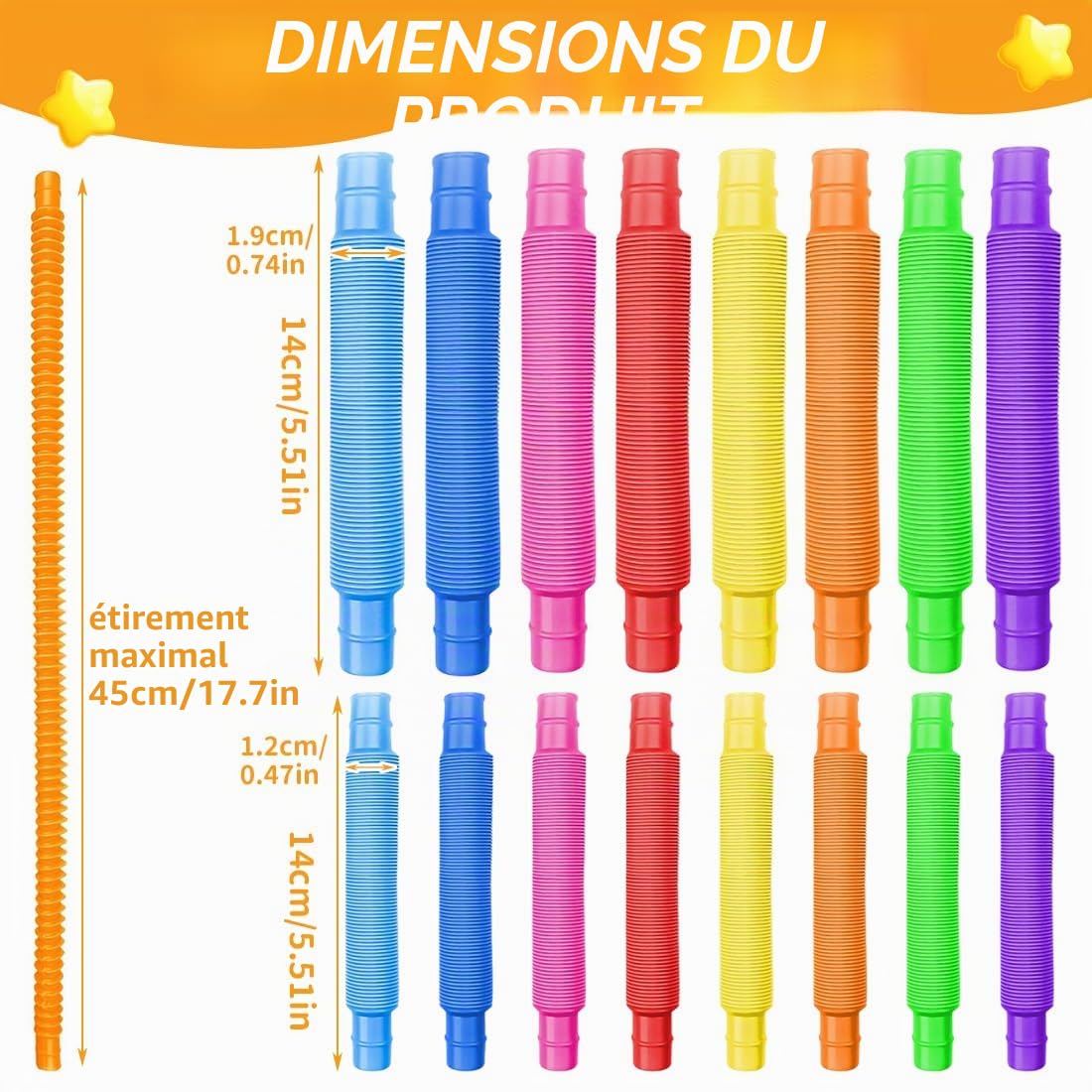 Pop Tubes Mini Jouets Sensoriels, 12 Pièces Jouets Sensoriels De Tu Extensible Multicolore Anti Stress Pour Enfantsadulte Amz