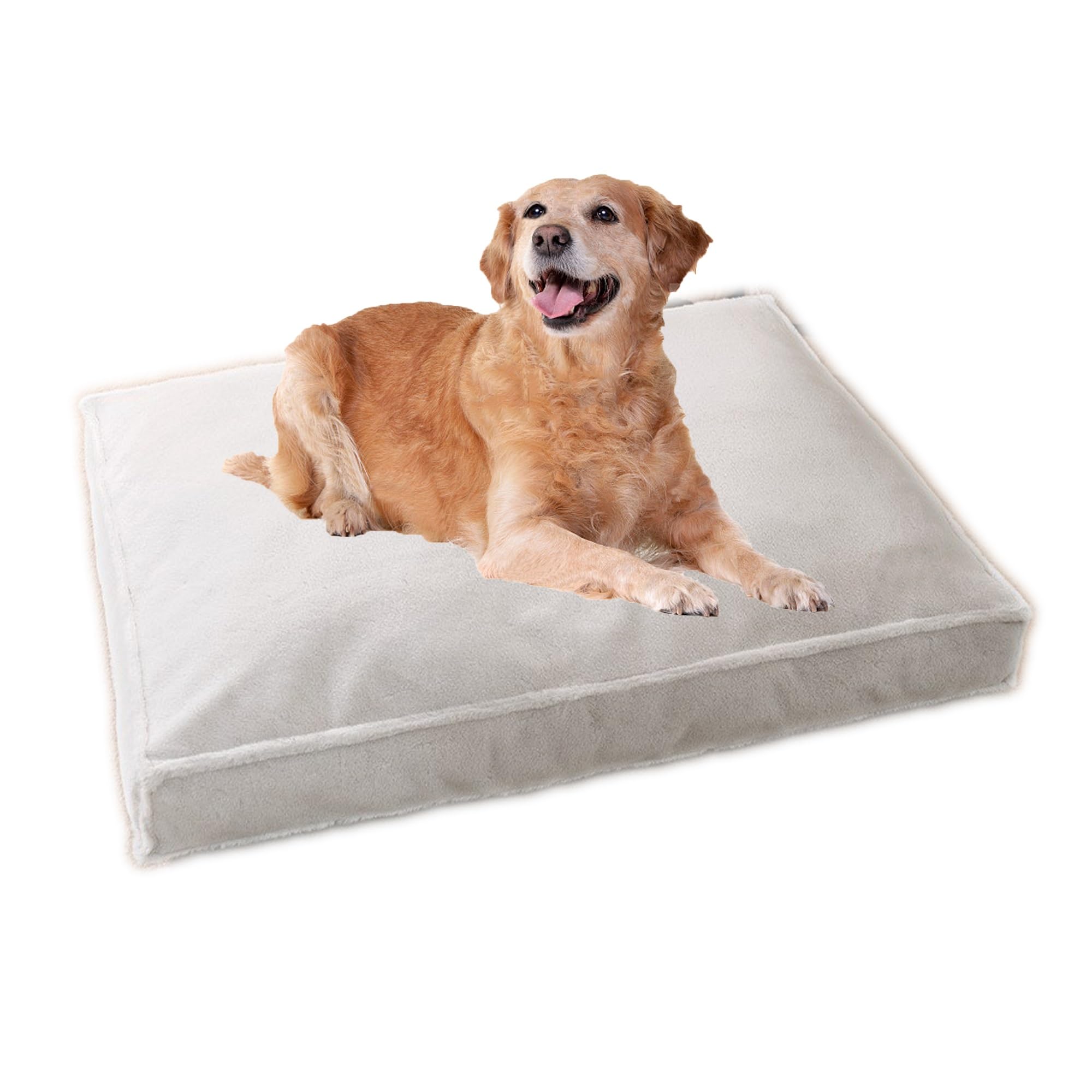 Letto Ortopedico Per Cani Taglia Grande Lesure - 106x76 Cm, Schiuma A Uovo, Fodera Impermeabile, Grigio