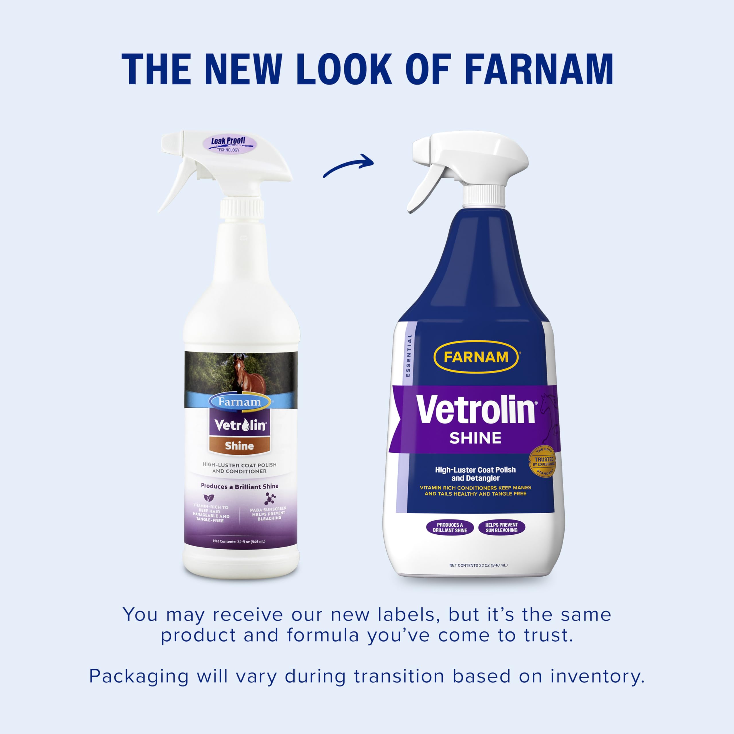 Farnam Vetrolin Shine, High-Luster Coat Polish and Detangler Spray, Ideal for Horses and Dogs, 32 oz. - image 2