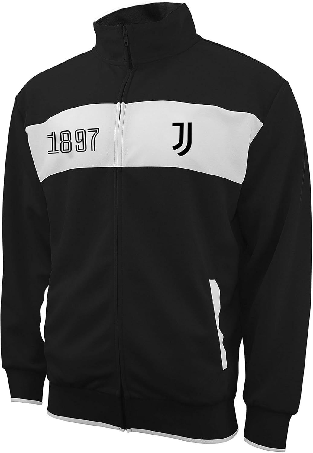 Icon Sports Soccer Track Jacket – Official Men’s Juventus FC Juve World Football Club Team Casual Full Zip Up Active Adult Training Top JV52TJ S