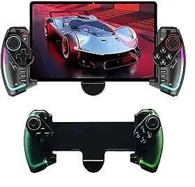 Controle para Celular – Gamepad Android, Compatível com iOS, Play 3, PC e Notebooks – Com Bluetooth, Iluminação RGB, Gatilhos Hall, Função Turbo, Vibração