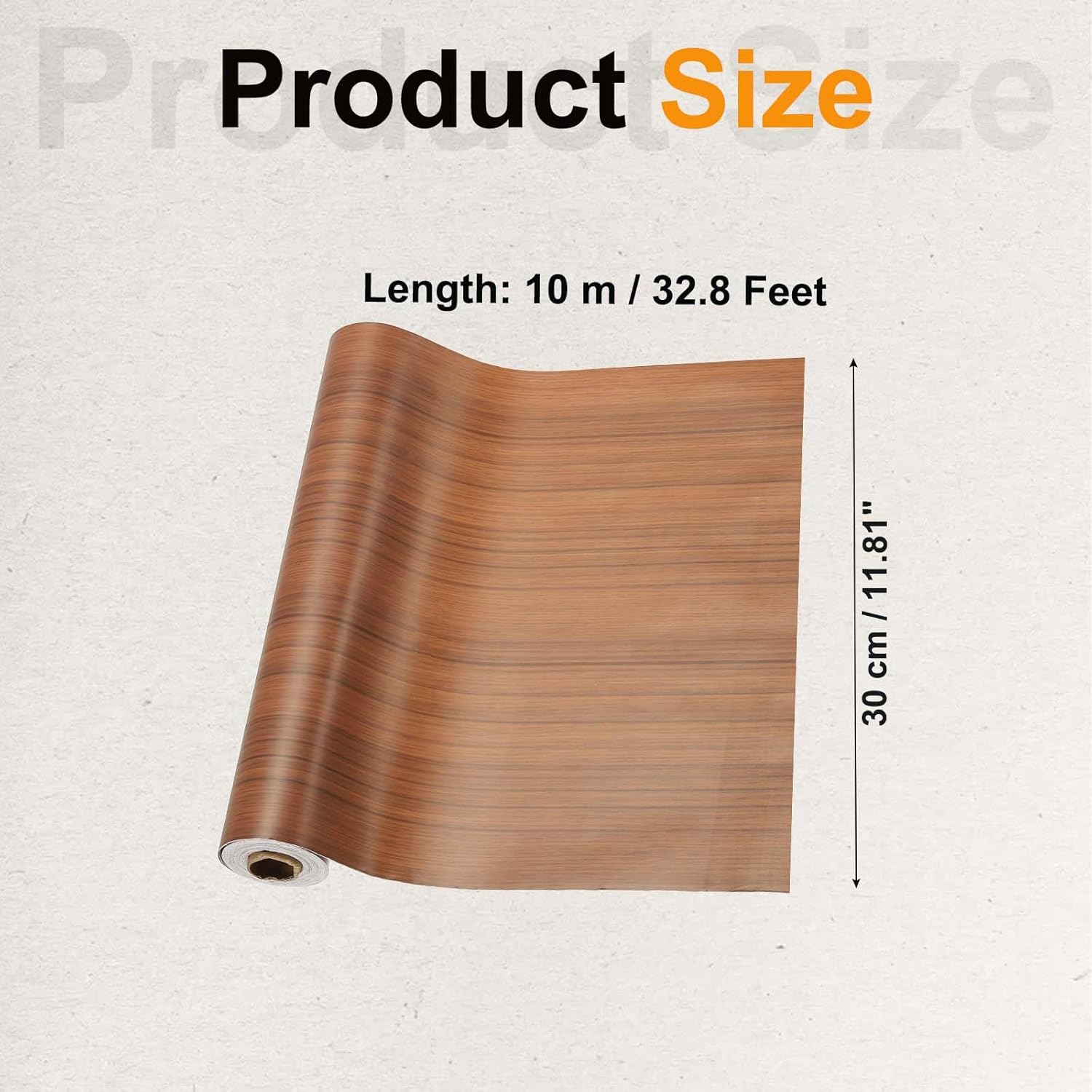 PATIKIL Wood Grain Tape 12" x 32 ft, Self-Adhesive Wood Texture Repair Tape Realistic Wooden Effect Patch for Furniture Cabinets Floor Walls, Brown