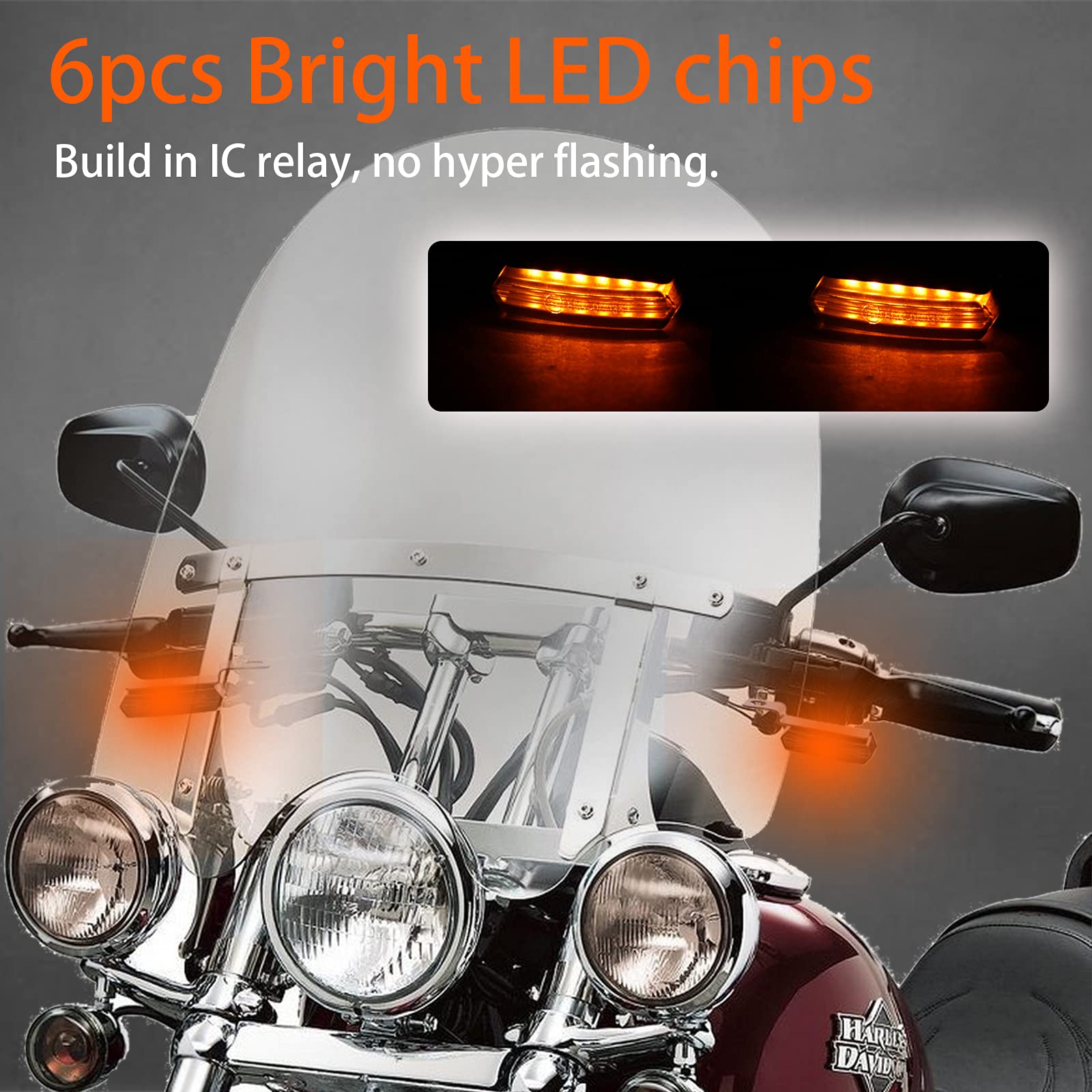 JMTBNO LED Frecce Moto Indicatori di Direzione per Moto Manubrio Ambra Luminoso Mini Indicatori di Direzione Sequenziale Lampeggiante Luci per Cafe Racer Scooter Cruiser Quad Street Bike