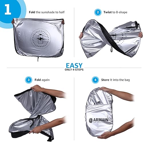 Miniatura 5 de ARMAIN Parasol Tesla Model 3, Y, X y S para parabrisas de automóvil, parasol para todos los modelos Tesla, parasol para parabrisas modelo y modelo