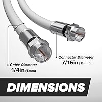 Vista 7 de Cable coaxial THE CIMPLE CO, 25 pies, RG6, Coax, cable de TV, flexible, para interior/exterior, cable para internet de alta velocidad, doble