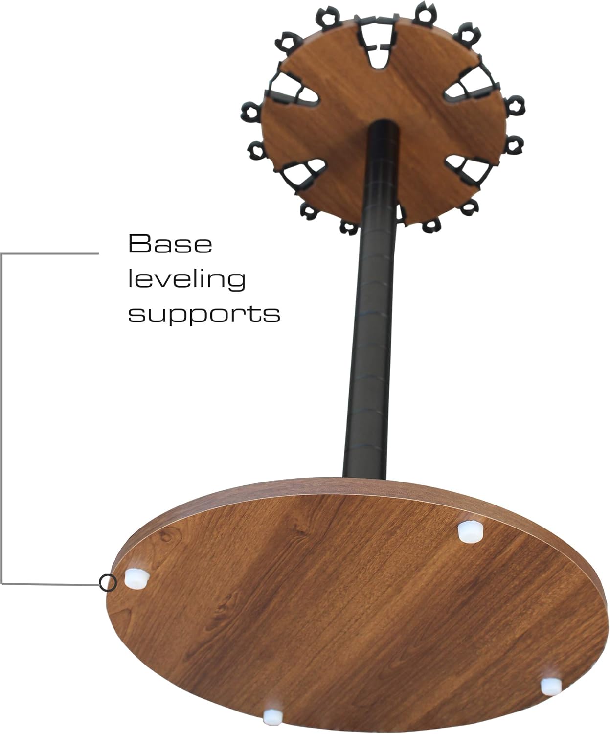 "Rush Creek Creations 24 Round Fishing Rod/Pole Storage Floor Rack Dark Walnut Finish - Features Free 6"" Extension Post - No Tool Assembly", one size (38-4056) : Everything Else