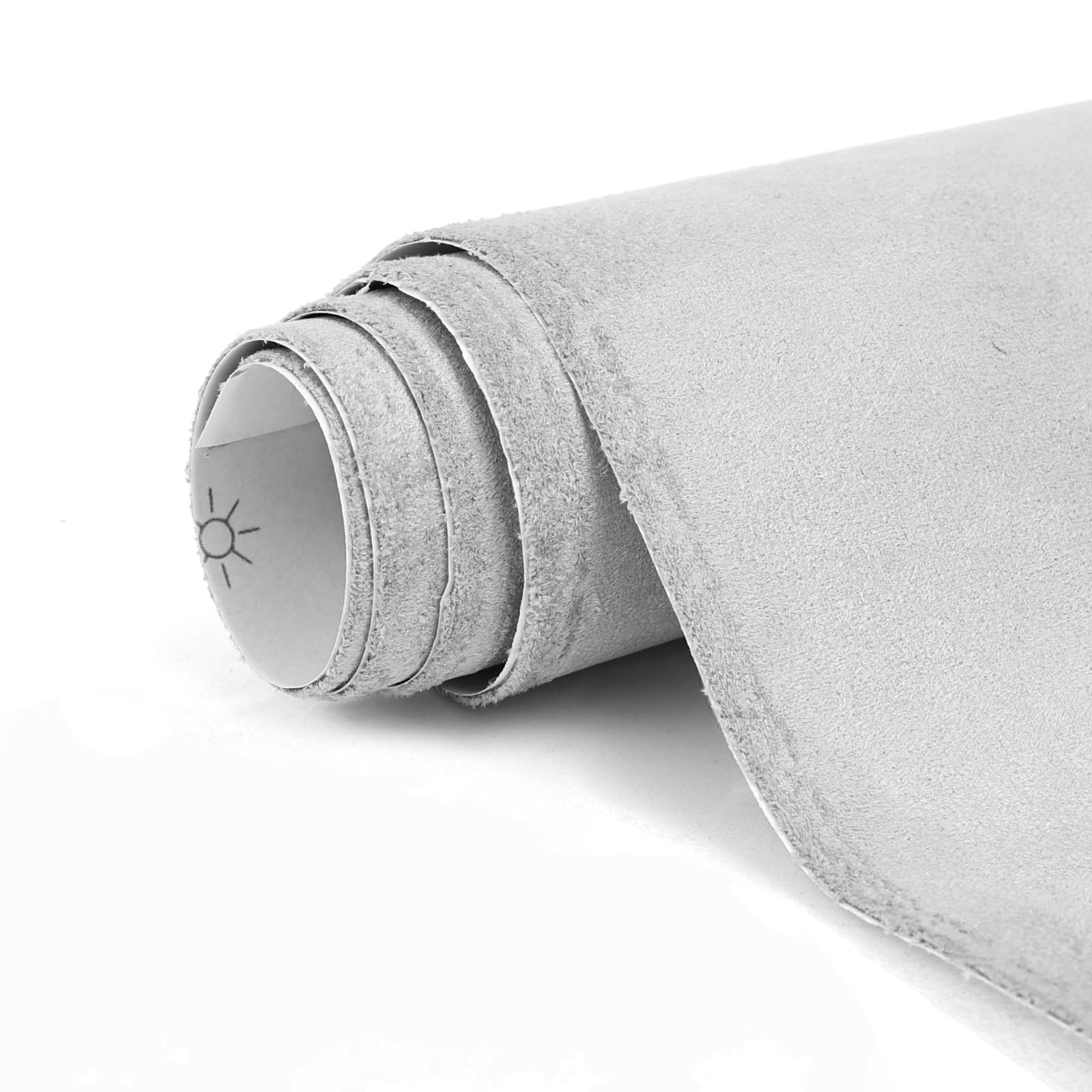 Premium Light Grey Suede Fabric Wrap - 17x70 inch Suede Wrap for Car Interior - Self-Adhesive Microfiber and Synthetic Leather, Stretchable Interior Film for Car and Home Decor
