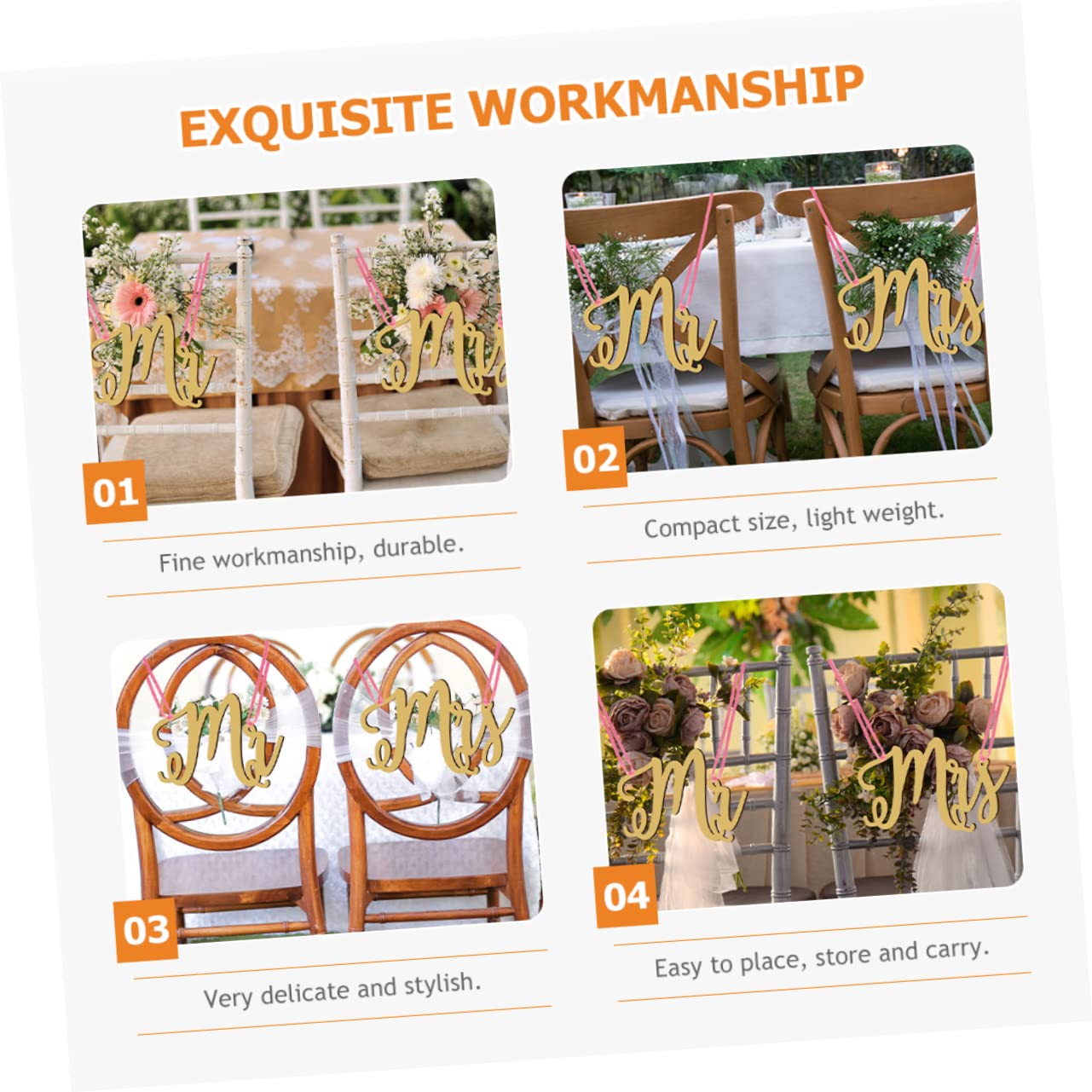MAGICLULU 3 Set Di Eleganti Decorazioni Per Matrimoni Cartelli in Legno Ornamenti Appesi Per Decorazioni Per Matrimoni