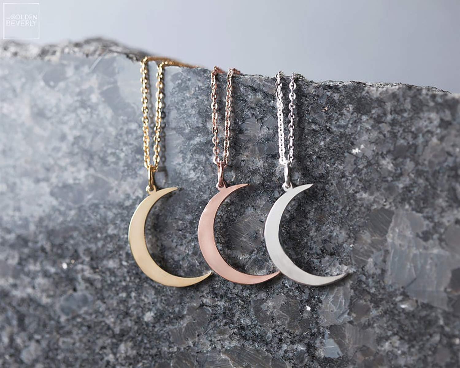 Crescent Moon Necklace, 18K Gold Plated Stainless Steel Crescent Moon Pendant Necklace Delicate Dainty Crescent Necklace for Women - Image 7