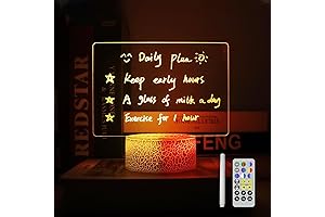 Acrylic Dry Erase Board with Light, 7 Colors Clear Desktop Illuminated Wordpad