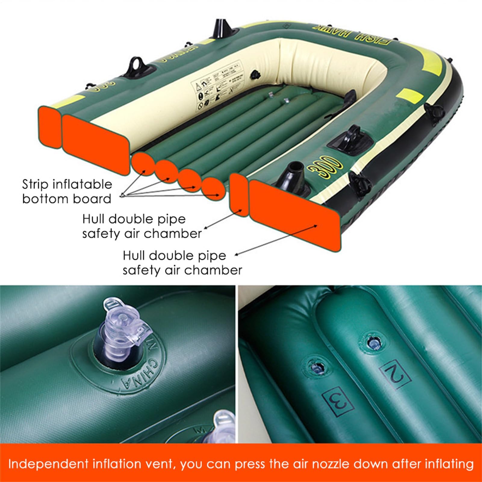 Kayaks inflables Adultos - 2 Personas canoa de aire, PVC PVC Set | Junta de balsa ligera Durable, Hab Lines El sistema inflable estable ideal para Aventuras de pesca Ríos de Lagos