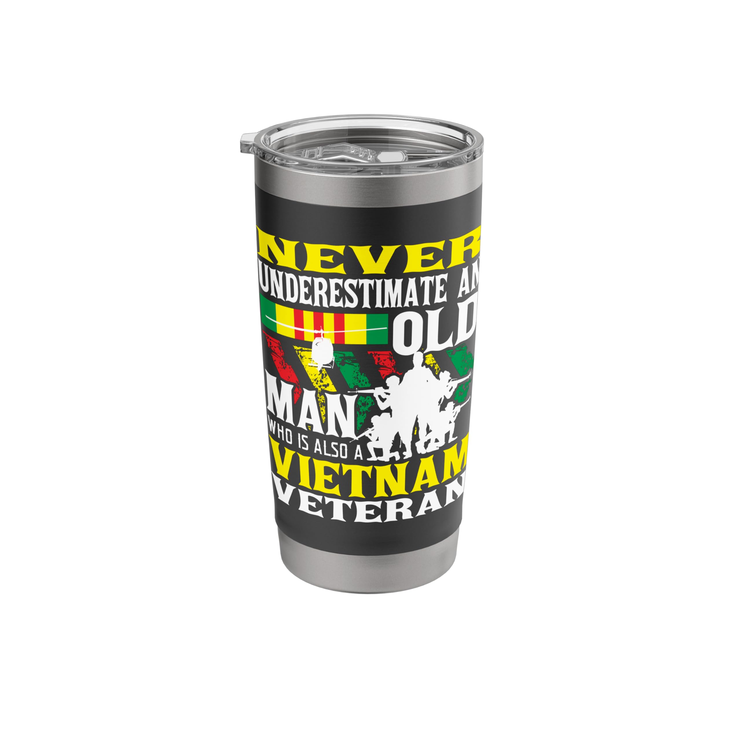 Never Underestimate An Old Man - Patriotic Vietnam Veteran Stainless Steel Insulated Tumbler