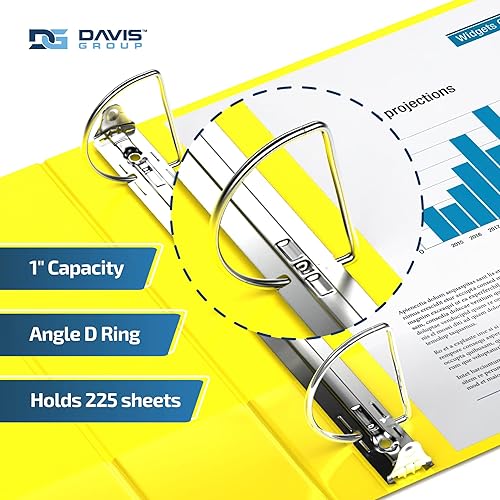 Miniatura 2 de Carpeta económica premium de 1 pulgada, carpeta de 3 anillos para la escuela, la oficina o el hogar, cuaderno de colores, paquete de 6, anillos D,