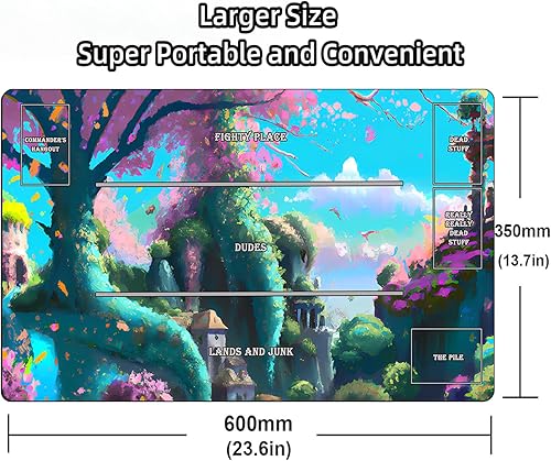 Vista 45 de MTG - Tapete de juego con bordes cosidos, parte inferior de goma antideslizante, tapete de juego TCG para gatos, superficie de goma lisa, tapete