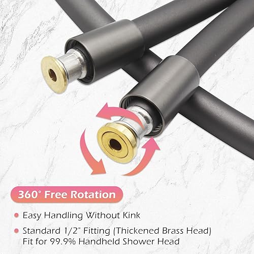 Miniatura 3 de Manguera de ducha, extensión de manguera de ducha de silicona ultrasuave, diseño antitorceduras, reemplazo de manguera de regadera de mano extra