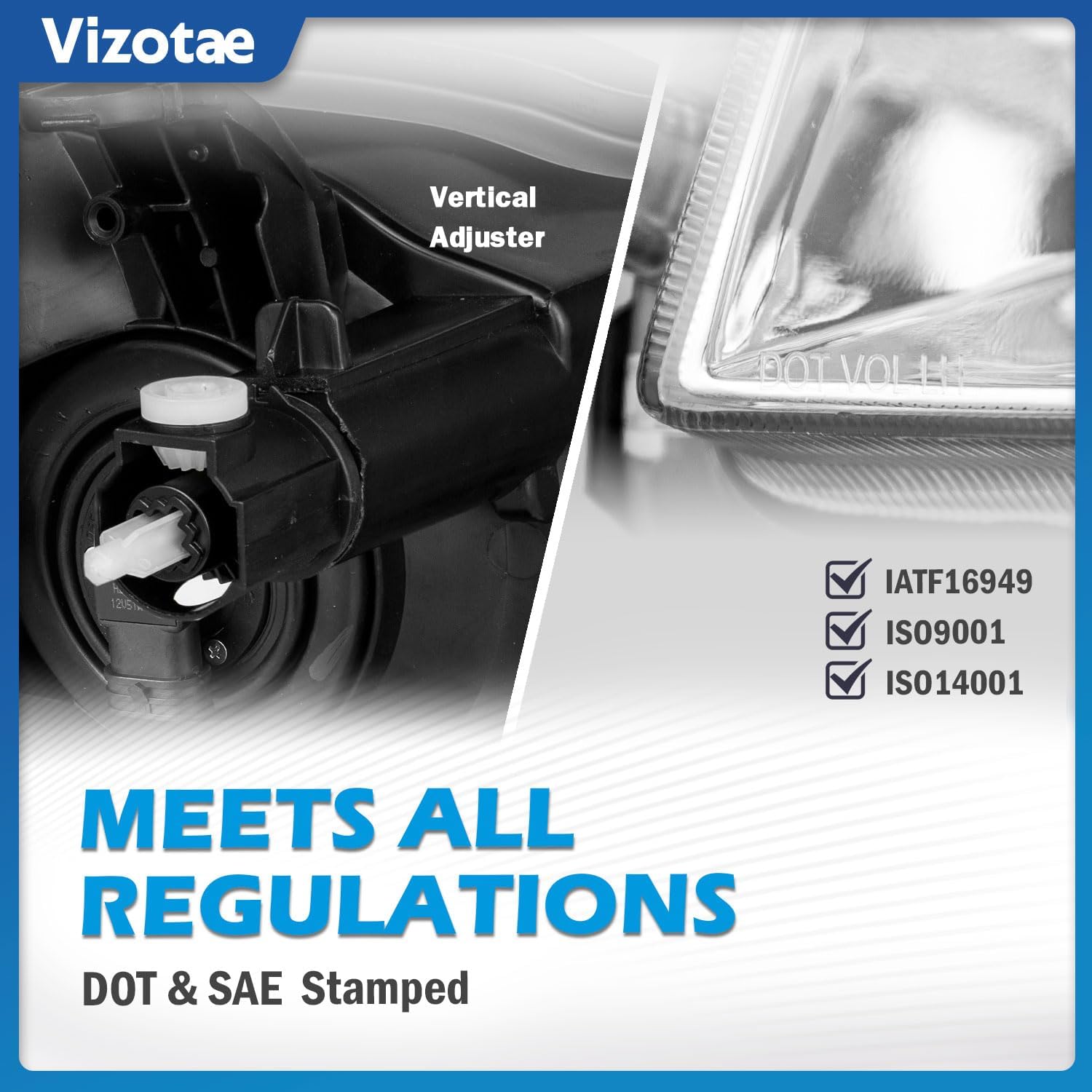 Headlights Assembly for 2006 2007 2008 Toyota RAV4 Halogen Headlamp Replacement, High/Low Beam W/Bulbs, Driver & Passenger Side