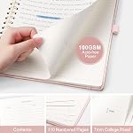 AHGXG Lined Spiral Notebook, 110 Pages, A4 Size (8.5" × 11") | PU Leather Cover, 100 GSM Paper, for Students & Professionals, School, Work & Daily Writing (Rose gold)