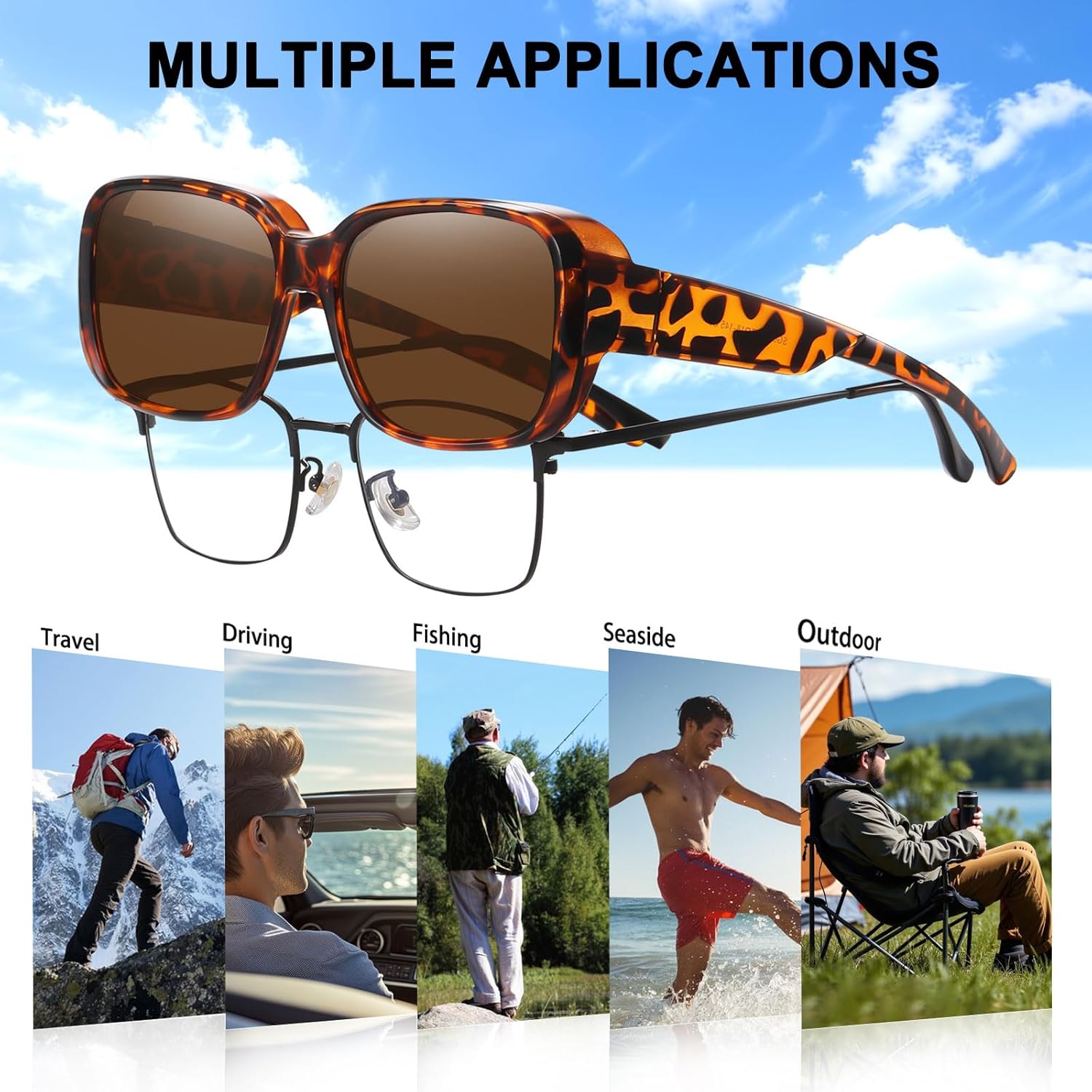 HAOLOTA Polarized Sunglasses Over Glasses Women Wrap-Around Glasses Small Shapes Driving Fishing UV400 Protection - Image 6