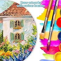 Vista 3 de Paquete de 6 círculos de madera de 14 pulgadas para manualidades, círculos de madera sin terminar letrero en blanco de madera, discos de madera