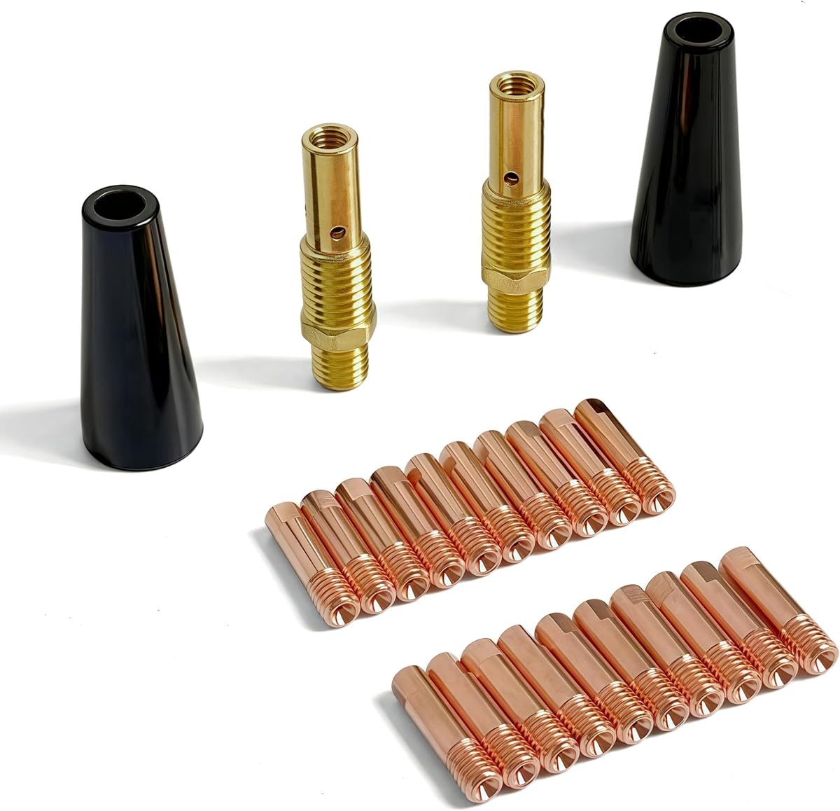 24PCS Flux Core Gasless Nozzle Welding Kit Flux Core Gasless Nozzle .035" Contact Tips Replacement MIG Welder Accessories,Compatible with Lincoln,Eastwood and more (0.035" Accessory Kit)