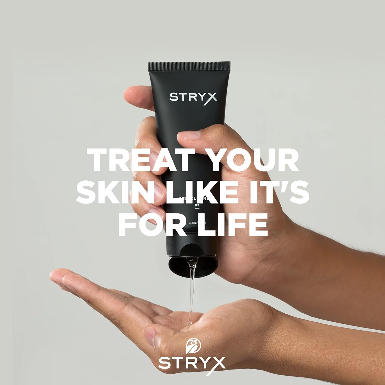 Stryx Gel Facial Cleanser and Face Wash for Men - Formulated to Remove Daily Cosmetics, Skincare Products, Dirt & Grime - Soothing & Nourishing Aloe Vera, Vitamin B & Tea Tree Oil for Refreshed Skin