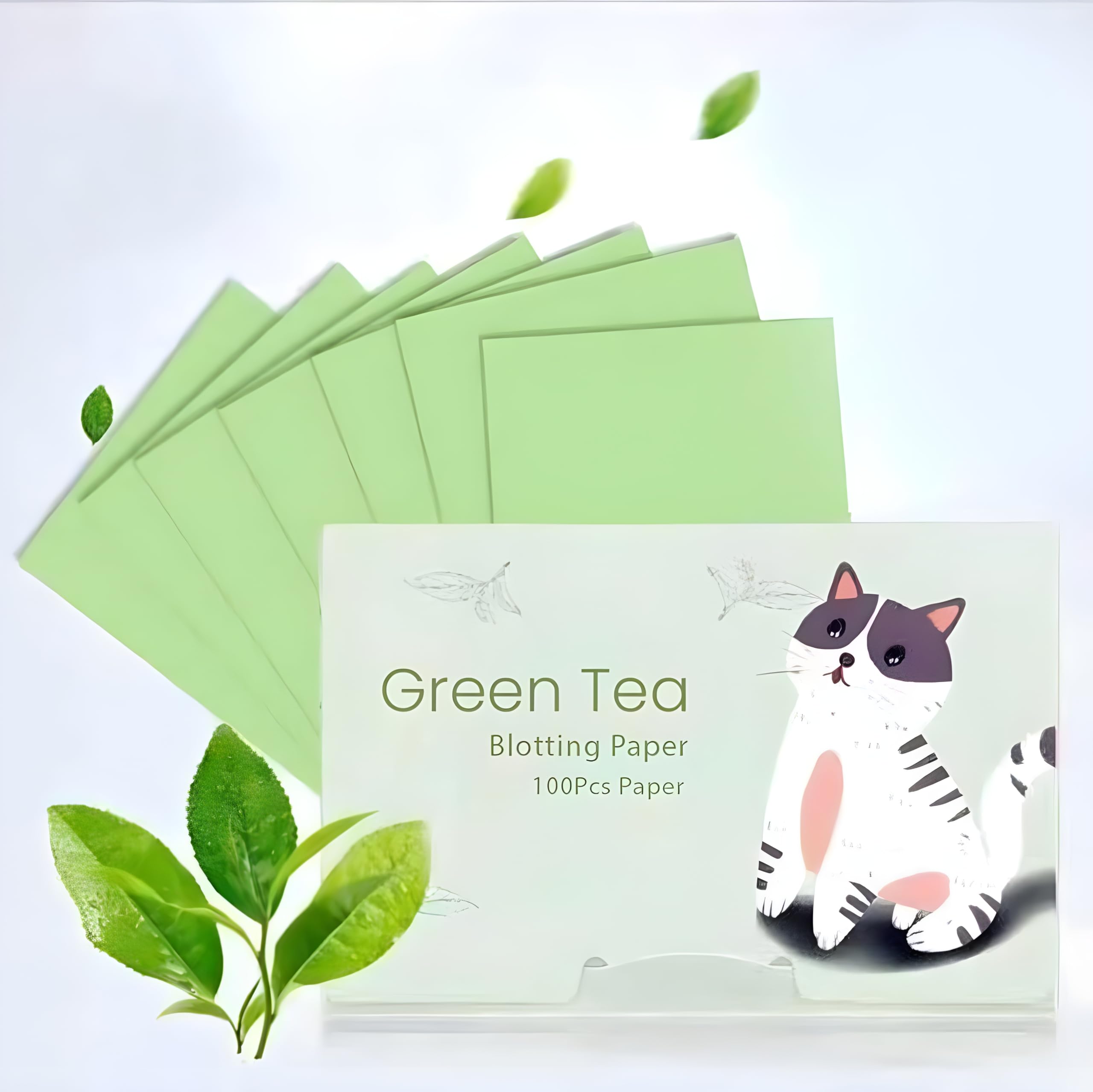 Oil Blotting Sheets for Face 100pcs personal face blotting paper bamboo oil absorbing sheets natural green tea oil absorbent paper (100 Sheet) [ 1-pack ]-image-15