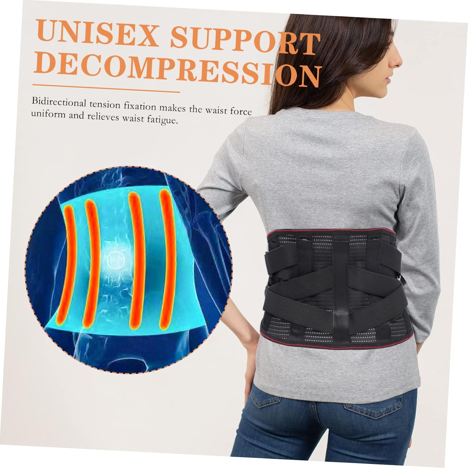 Waistband for Women Men Back Support Belt Lumbar Support Widen Waist Belt Practical Back Brace