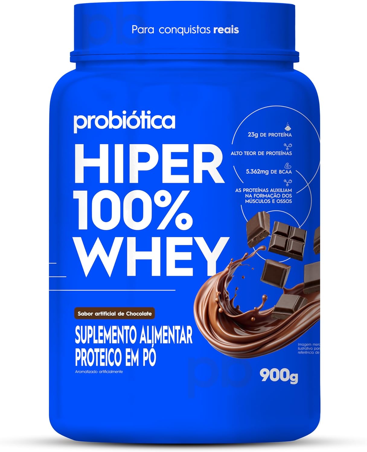 Probiótica Hiper 100% Whey Pote (900G) – Sabor Chocolate