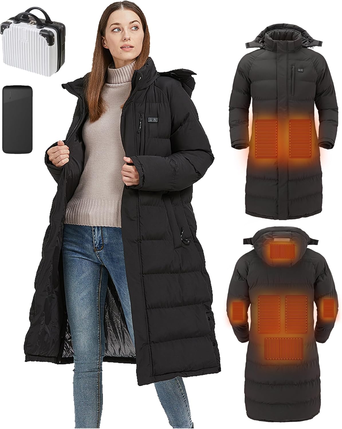 Heated Jackets for Women,Womens Heated Jacket 8 Heating Zones with 10000mAh Battery...