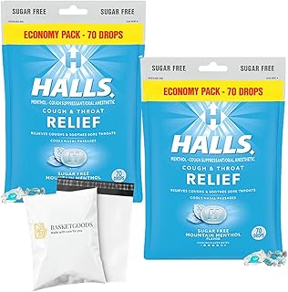 Sugar Free Cough Drops, Mountain Menthol Economy Pack, 70 Count (Pack of 2) Packed by Basket Goods Shop Store