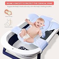 Vista 3 de AIR&TREE Red de Soporte para Asiento de Baño para Bebé, Secado Rápido, Ajustable, Cómoda, Antideslizante, Cabestrillo de Malla para Ducha en Bañera