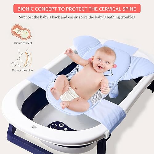 Miniatura 5 de AIR&TREE Red de Soporte para Asiento de Baño para Bebé, Secado Rápido, Ajustable, Cómoda, Antideslizante, Cabestrillo de Malla para Ducha en Bañera