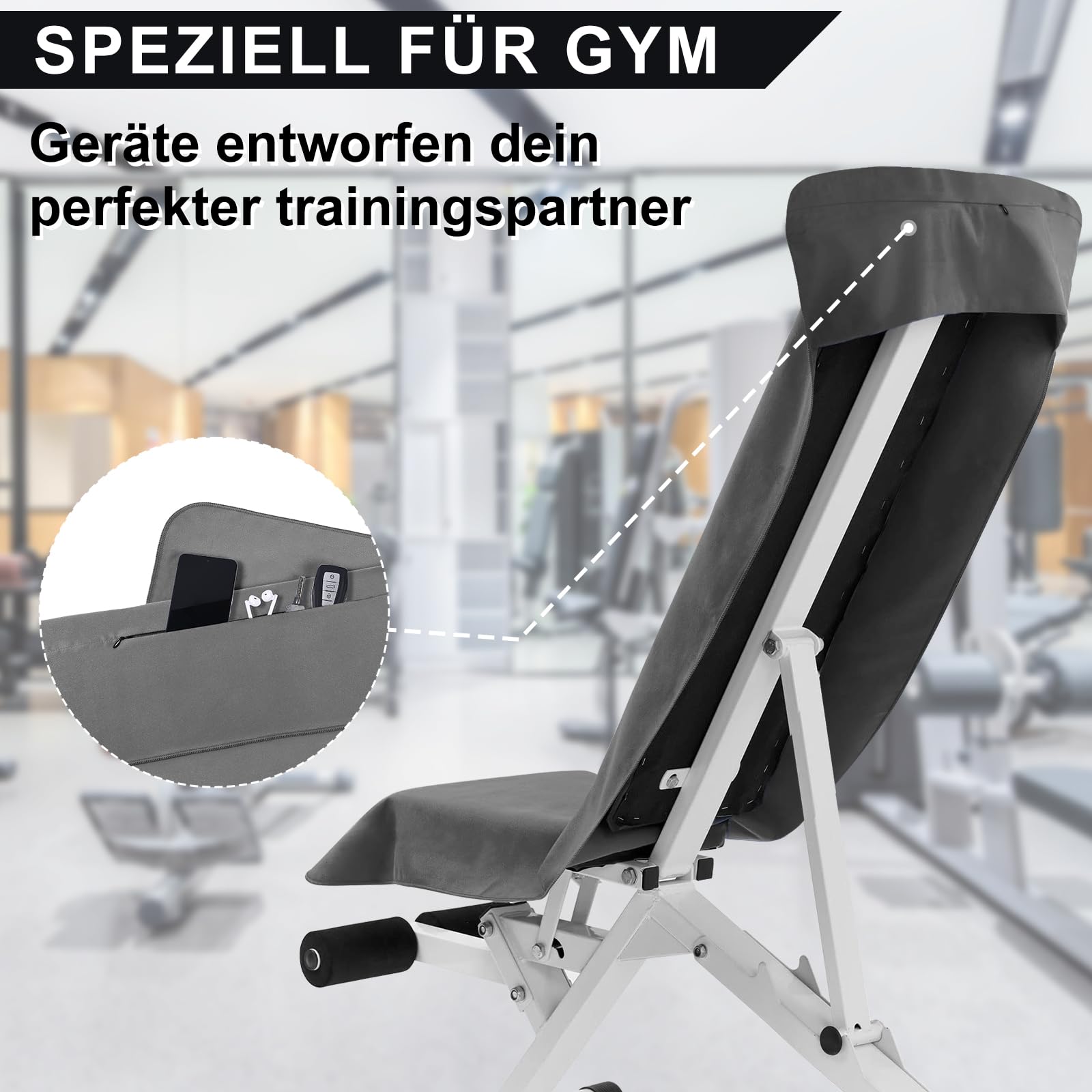 Pameil Asciugamano Palestra | 120x50cm Asciugamano Microfibra Con Tasca Con Cerniera | Asciugatura Rapida, Leggero, Assorbente Asciugamani Mare Microfibra e Asciugamani Palestra Fitness