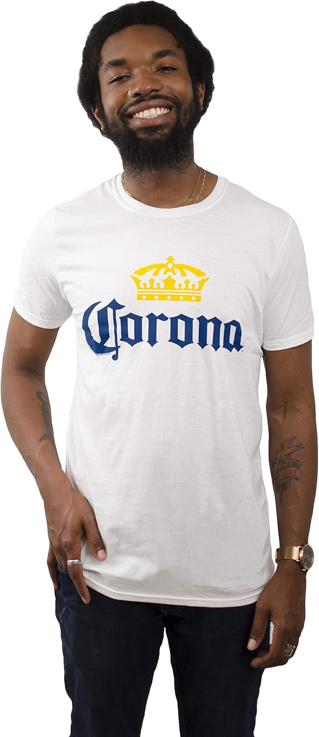 Tee Luv Men's Corona Beer Shirt - Corona Crown Brand Logo T-Shirt - Image 2