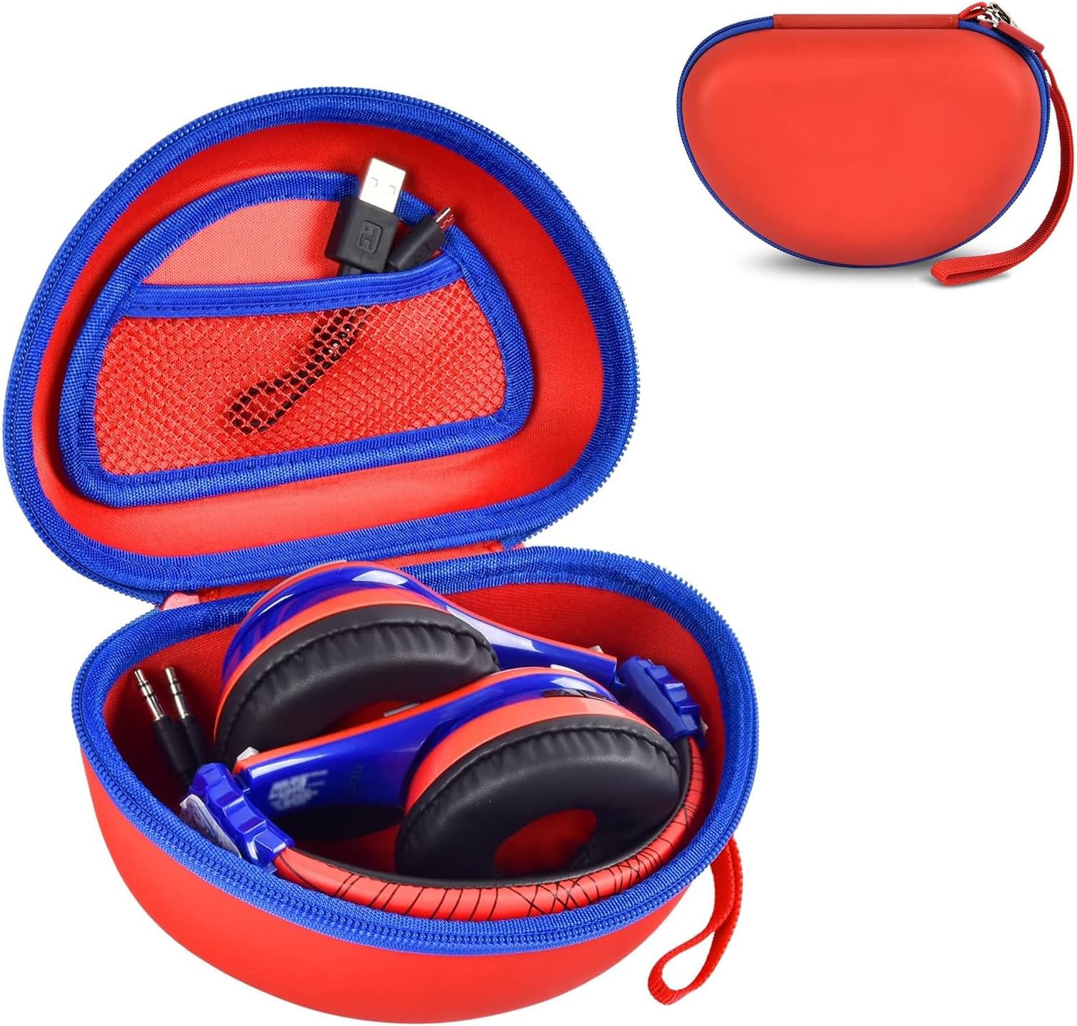 ANKHOH Case for eKids, for Beats Studio Pro, Solo3, Studio3, Solo2 Wireless Bluetooth Portable Headphones, Kids and Toddler Headband Storage Holder Bag Pouch (Box Only)-Red