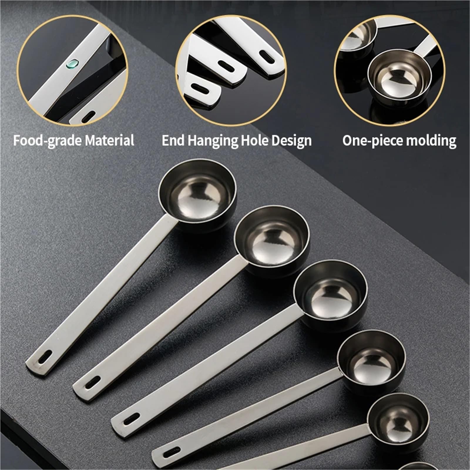 Kaffeelöffel, Premium-Edelstahl-Messlöffel Mit Langen Griffen, Esslöffel, Küchencafé-Zubehör(3pcs set,15ml)